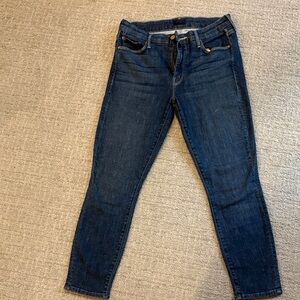 MOTHER The Looker Crop Dark Blue Straight Leg Jeans size 29 color switch it up